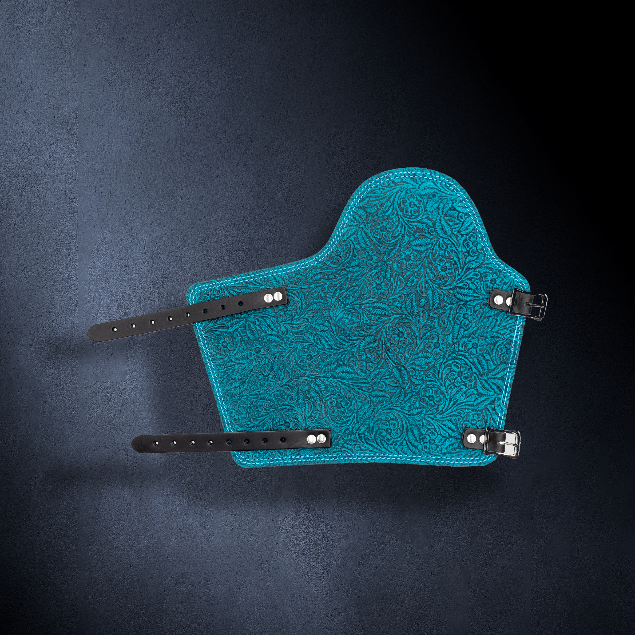 Outlaw Leather - Armpad - Turquiose Floral Suede